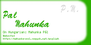 pal mahunka business card